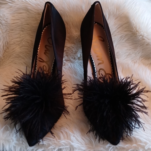 Sam Edelman Shoes - Sam Edelman Black Satin 4" Pumps